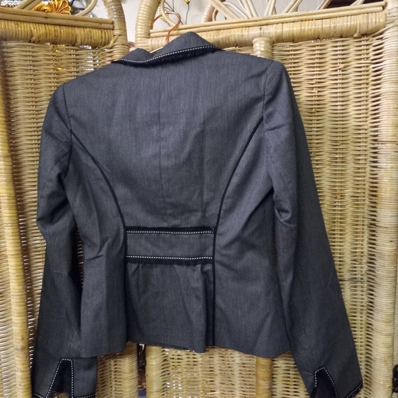 Nancy Rose THORN Blazer Jacket Black & White Pindot Cropped Size 0 NEW - Picture 2 of 9